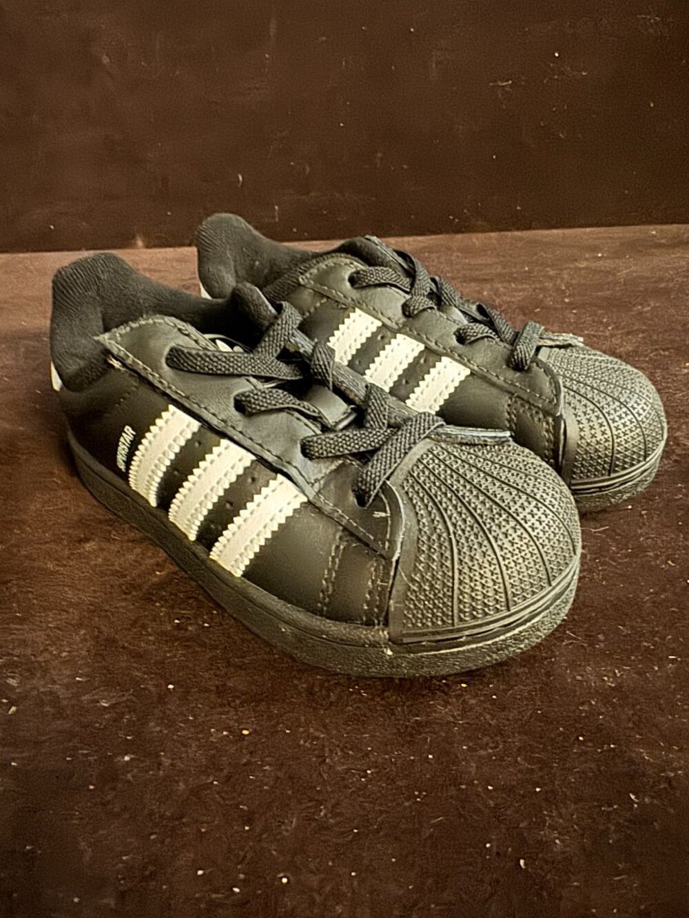 Adidas Kids Superstar Shell Toe Sneakers Core Black Size 9 Toddler